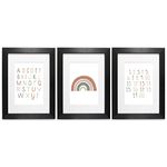 Alphabet & Numbers Rainbow Prints (Pack of 3) - Educational Print | Nursery Prints | Kids Prints Print Only A4