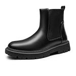 Bruno Marc Waterproof Chelsea Boots for Men Casual Slip-On Leather Dress Ankle Boot,Size 11,Black-1,SBCB2402M