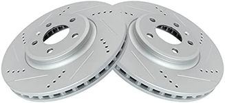 TRQ Performance Brake Rotor Drilled & Slotted G-Coated Front Pair Kit