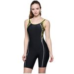 Modeokker Women Swimsuit Swimming Costume One Piece Sport Flat Seams Athletic Swimsuit With Chest Pads(UK12 Black)