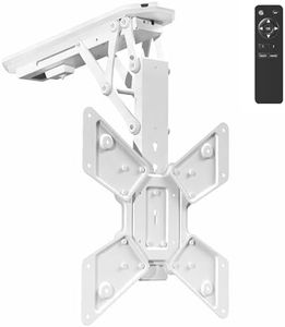 VIVO Electric Ceiling TV Mount for 23 to 55 inch Screens, Flip Down Motorized Pitched Roof VESA Mount, White, MOUNT-E-FD55W