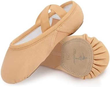 Bezioner Zapatillas Ballet Niña Altamente Elásticos Zapatillas de Danza Suela Partida Zapatos Baile Mujer Calzado de Danza Beige 37