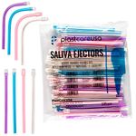 1000 Assorted Colors Dental Saliva Ejectors Disposable Suction Tips (10 Bags of 100)