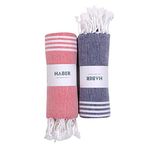 HABER - Premium Basic Large 100% Cotton Towel (152Cm X 76Cm) Soft, Absorbent and Comfortable Towels for Bath Large Size Quick Dry for Bath, Gym & Travel, Pack of 2pcs - Mixed Colour Except White.