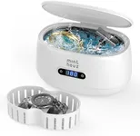 Minthouz Ultrasonic Jewelry Cleaner Machine with 5 Cleaning Modes, 40kHz Professional Sterling Silver Sonic Cleaner for Jewelry, Watch Strap, Eyeglass, Ring, Dentures Cleaning