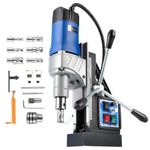 ZELCAN Mag Drill Press with 6 Drill Bits, 1550W Portable Magnetic Drill Press with 50 mm Boring Diameter, 0-580 RPM Stepless Speed & Reversible Direction, 13000N Drilling Machine for Metal Surface