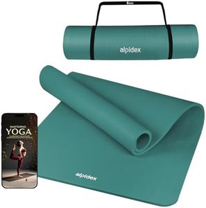 ALPIDEX Tapis de Yoga Épais 1,5 cm 3 Largeurs E-Book Matelas Sport Gymnastique Antidérapant sans Phtalates Sangle Transport Pilâtes Gym Aérobic Stretching Entraînement, Petrol, 190 x 80 x 1.5 cm