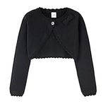 PythJooh Baby Girl Long Sleeve Bolero Shrug Cardigan Kids One-Button Knitted Bolero Sweatshirt Coats 1-9Years Black