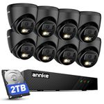 ANNKE 3K 2 Way Audio PoE CCTV Camera System Outdoor, 8x Wired Security IP Cam with Spotlight (Black), Human/Vehicle Detection, Color Night Vision, 8CH NVR 2TB Hard Drive for 24/7 Audio Recording