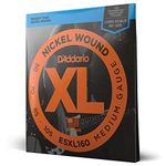 D'Addario Bass Guitar Strings - XL Nickel Bass Strings - ESXL160 - Perfect Intonation, Consistent Feel, Durability - For 4 String Bass Guitars - 50-105 Medium Double Ball End, Long Scale