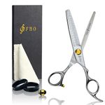 FBO Pro Thinning Shears 6.5″,Extremely Sharp Blades,440C Steel,Cryogenic Treatment Process,Durable,Smooth Motion Fine Cut, Hair Cutting Barber Shears kit for Men and Women,for Salon Hairdressing