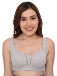 PLUMBURY Full Support Minimizer Everyday Bra For Women Full Coverage, Wireless, Padded With Seamless Soft Cups, Size 34 To 40 Grey - Nylon Blend