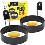 FUNUTTERS Egg Rings, 3.5'', Nonstick, Professional and Large, Stainless Steel Egg Rings For Frying Eggs and Egg Mcmuffins, Egg Mold For Breakfast, Mini Pancakes, and Fried Eggs