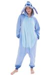 NEWCOSPLAY Unisex Adult Stitch Onesie Pajamas Animal One Piece Costume Cosplay Sleepwear(Stitch, Medium)