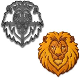 Mighty Gadget Detailed Lion Head Cookie Cutter Stamp - 4x3.49", African Safari Animal Cookie Mold for Bakers & Crafters (Random Color)