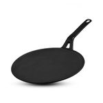 TRUSTARA Pre-Seasoned Cast Iron Roti, Chapati Tawa, Dosa Tawa with Handle, Dosa Kallu,Tawa Pan, Cast Cookware, Toxin-Free, No Chemical Coating, Black -(26cm/10inch)-A2