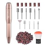 MELODYSUSIE Sheen Electric Nail Files 20000RPM for Beginners, Professional Compact Nail Drill Machine Set for Acrylics Nails, Efile with Nail Clippers Manicure and Pedicure Set, with UK Plug, Gold