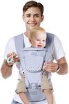 6-in-1 Baby Carrier With Waist Stool One Size Fits All -Adapt to Newborn, Baby Hip Carrier for Breastfeeding, Infant & Toddler