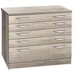 B-ARD-IN A2 Plan Chest Architect Chart Maps Drawing Cabinet Home Office Furniture UK (Grey Nebraska With Nickel Handle, Wood Grain Profile)