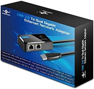 Vantec USB 3.0 to Dual Gigabit Ethernet Network Adapter (CB-U320GNA),Black