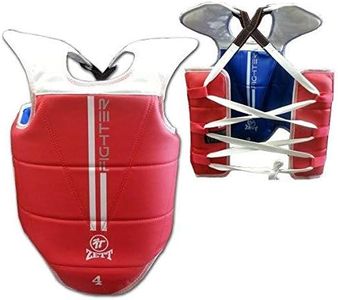 ZETT Reversible TKD Chest Guard Boxing MMA Body Protector Martial Arts. (Red/Blue, 5)