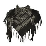 Explore Land Cotton Shemagh Tactical Desert Scarf Wrap, Black and Tan, One Size