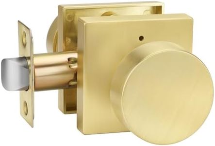 goldenwarm Privacy Gold Interior Door Knobs, Zinc-Alloy Heavy Duty Interior Door Knobs for Bedroom, Contemporary Brass Door Knob Privacy, Brushed Gold Door Knob Interior for Bathroom(1 Pack)