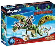 PLAYMOBIL DreamWorks Dragons 70730 Dragon Racing: Ruffnut and Tuffnut with Barf and Belch, for Children Ages 4+