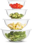 FineDine Superior Glass Mixing Bowls with Lids - 8-Piece Set with BPA-Free lids, Space-Saving Nesting Bowls - Easy Grip & Stable Design for Meal Prep & Food Storage -Glass bowl For Cooking, Baking