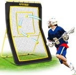 Lacrosse Rebounder - 5-Angle Adjustable Backyard Sports Net for Lacrosse, Soccer & Baseball - 4x7ft Volleyball Rebounder Net, Lacrosse Rebound for Backyard with Target Strip, Solo Drills