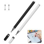 2 Pieces Stylus Touch Screen Stylus Pens, Universal Capacitive Stylus Pens with Disc Tip, Compatible with Apple iPhone iPad Samsung Huawei Xiaomi for Drawing and Navigation