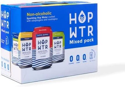 HOP WTR Sparkling Hop Water, Variety Pack 12 Pack, Sugar Free, Low Carb Non Alcoholic Drinks, NA Beer, Adaptogen Drink, No Calories, Adaptogens & Nootropics for Added Benefits, 12 oz Cans