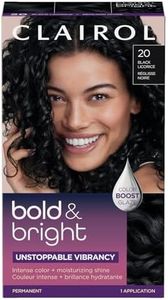 Clairol Bold & Bright Permanent Hair Dye, 20 Black Licorice Hair Color, Pack of 1