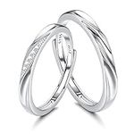 SAILIMUE 925 Sterling Silver Rings for Women Men Couples Promise Rings Wedding Eternity Engagement Rings Lovers Ring Adjustable Couple Ring Jewellery Gifts