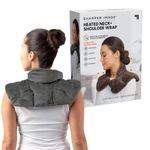 SHARPER IMAGE Hot & Cold Herbal Aromatherapy Neck & Shoulder Plush Wrap Pad for Soothing Muscle Pain and Tension Relief Therapy, 100% Natural Lavender & Herb Spa Blend, Use in Microwave or Freezer