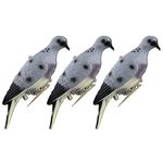 GUGULUZA Realistic Dove Decoys for Hunting, Pigeons Decoy w/Clips for Garden Decorative (3 Pack)