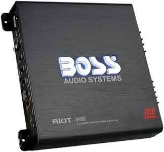 BOSS Audio Systems R4002 Riot Series Car Audio Stereo Amplifier – 800 High Output, 2 Channel, Class A/B, 2/4 Ohm, Low/High Level Inputs, High/Low Pass Crossover, Full Range, Bridgeable, Subwoofer