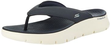 Skechers GO Walk Flex - Vallejo Slide Sandals for Men - Air-Cooled GOGA Mat Insole Lightweight Ultra GO Cushioned Midsole Thong Upper Walking Sandals Navy