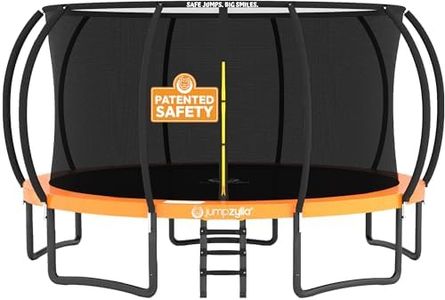 Jumpzylla Outdoor Trampoline with Net for Kids 8FT 10FT 12FT 14FT 15FT 16FT | ASTM-compliant trampoline with enclosure, non-slip ladder, rust-resistant galvanized steel frame, 8FT-16FT for kids & adults