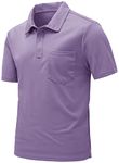 TBMPOY Men's Golf Polo Shirts Short Sleeve Sports Active T-Shirts Lightweight Quick Dry with Pocket CA XXL Light Purple