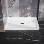 Goodyo 32" x 48" Shower Base 4 Round Rectangular Acrylic Alcove Shower Pan in White, 4 Sides Built in Design, Center Drain