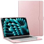 Fintie Sleeve Case for MacBook Air 15 Inch A2941 (2023 Release), Premium PU Leather Protective Folio Book Cover for MacBook Air 15.3" M2 Chip with Liquid Retina Display and Touch ID, Rose Gold