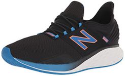 New Balance Men's Fresh Foam Roav V1 Running Shoe, Black/Serene Blue/Vibrant Orange, 13