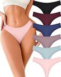 FINETOO 6 Pack Cotton Thongs for Wo