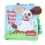 BabyMoo Buddy Dog 3D Cloth Book: Educational Learning Toy For Babies, Infants & Toddlers - Rustle Paper, Washable & Water-Resistant - Ideal Gift For Ages 3 Months And Up