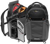 Lowepro LP37260-PWW Photo Active Outdoor Camera Backpack, QuickShelf Dividers, Fits 12 Inch Tablet/iPad/2L Hydration, for Mirrorless, Sony, Canon, Nikon, Lenses, Gimbal, Drone, DJI, Osmo, Black/Grey