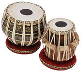 SAI Musicals Sheesham Wood Hand Made Brass Tabla Set Black Color - A Musical Instrument (5 Inch D# Scale Tabla)