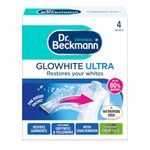 Dr Beckmann Glowhite Ultra Fabric Whitener 4 x 40g Sachets | Whitening Powder for Whites | Brightens Dull Grey Laundry | Works with Detergent | Machine Wash Fabric Brightener | EPISHED guide included