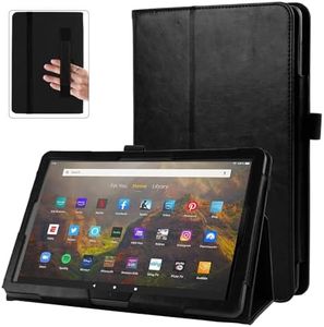 Case for All-New Amazon Fire HD 10 Tablet 13th Generation 2023 Release 10.1", HD 10 & 10 Plus Tablet 11th Generation 2021 Cover Slim PU Leather Case with Folding Stand, Auto Wake/Sleep, Hand Strap