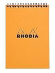 RHODIA 16500C - Spiral Notebook (Full Bound) Orange - A5 - Small Squares|80 Detachable Sheets, Clairefontaine Paper 80g| - Soft and Resistant Coated Card Cover - Classic